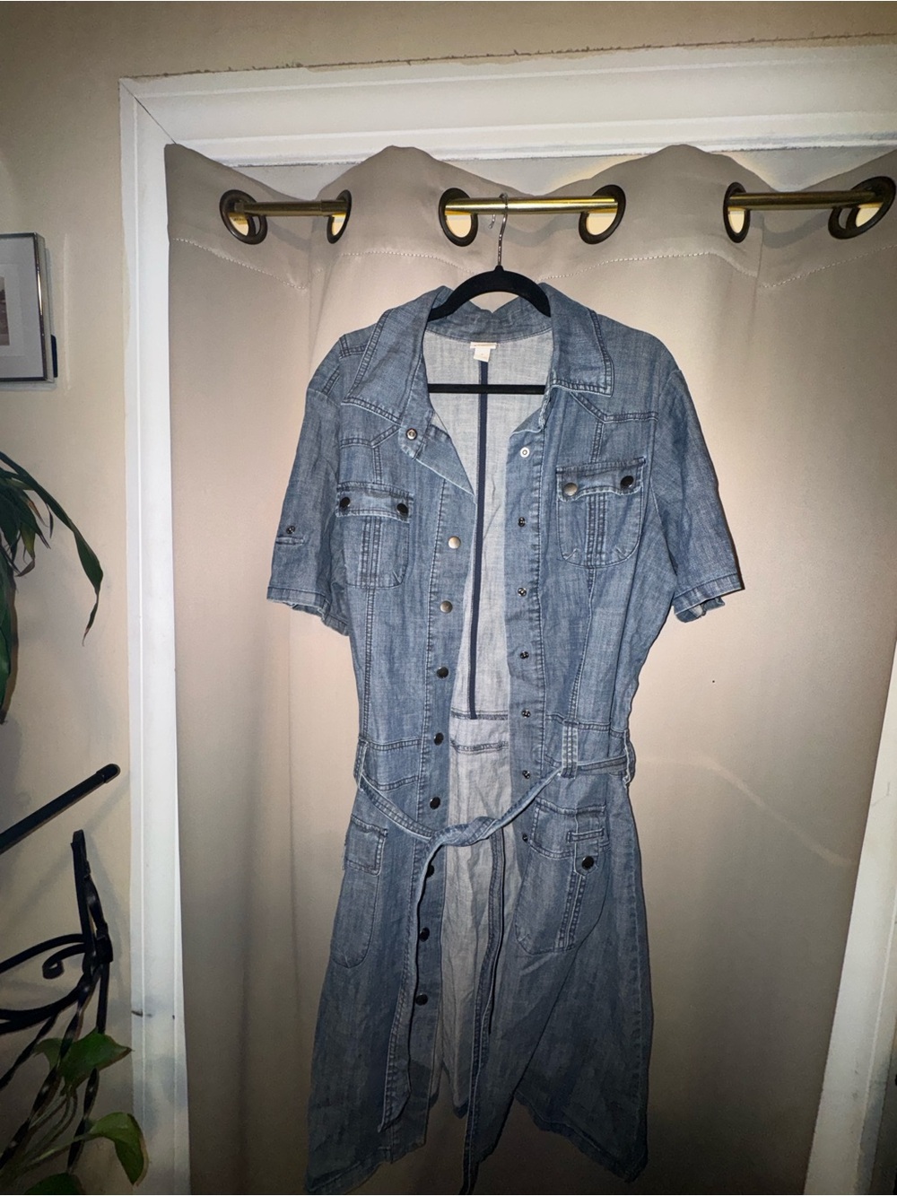 Venezia Light Blue Denim Shirt Dress with Waist Tie